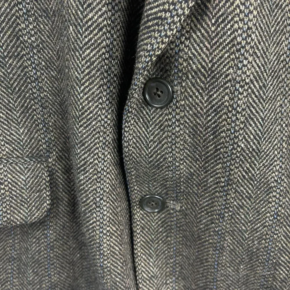 Vintage Cricketeer Lambs Wool Herringbone Blazer 44R Tweed USA Made Preppy